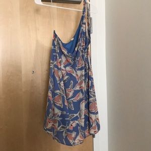 Tyche one shoulder abstract floral dress, size M